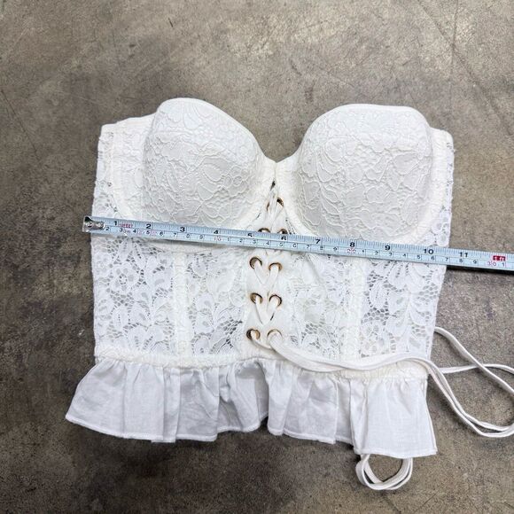 ASOS lace up ruffled corset bustier top - Picture 4 of 5